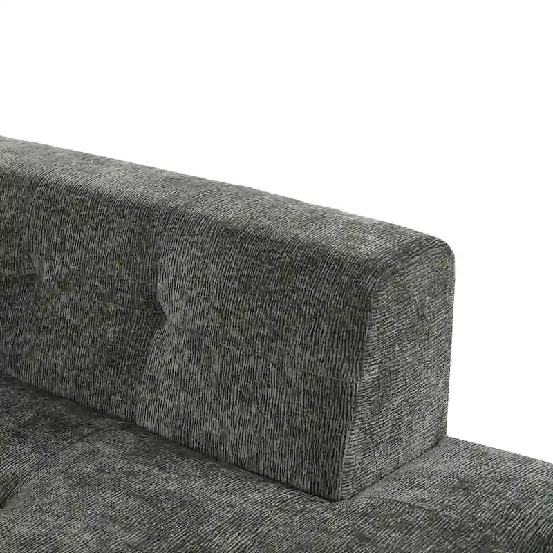 112,2 Canapé-lit modulable en forme de L en chenille avec design combinable librement et sans assemblage requis