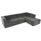 112,2 Canapé-lit modulable en forme de L en chenille avec design combinable librement et sans assemblage requis