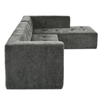 112,2 Canapé-lit modulable en forme de L en chenille avec design combinable librement et sans assemblage requis