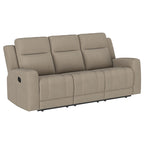 Canapé inclinable manuel Krio, 203 cm, en similicuir taupe moderne