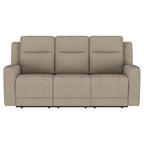 Canapé inclinable manuel Krio, 203 cm, en similicuir taupe moderne