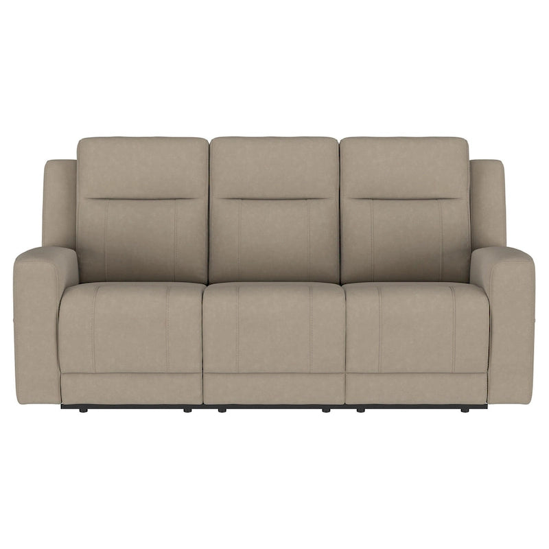 Canapé inclinable manuel Krio, 203 cm, en similicuir taupe moderne