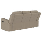Canapé inclinable manuel Krio, 203 cm, en similicuir taupe moderne