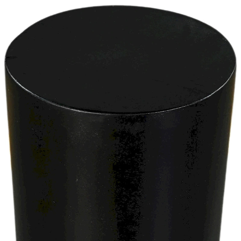 Table d'appoint ronde noire en bois de manguier avec base piédestal