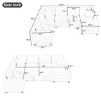 Canapé d'angle convertible – Pouf de rangement, 3 oreillers et station de charge intégrée