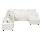 Canapé d'angle convertible – Pouf de rangement, 3 oreillers et station de charge intégrée