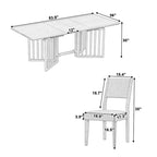 Table de salle à manger de ferme 9 pièces avec 2 rallonges amovibles et 8 chaises de salle à manger