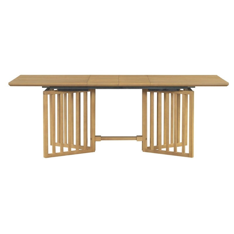 Table de salle à manger de ferme 9 pièces avec 2 rallonges amovibles et 8 chaises de salle à manger