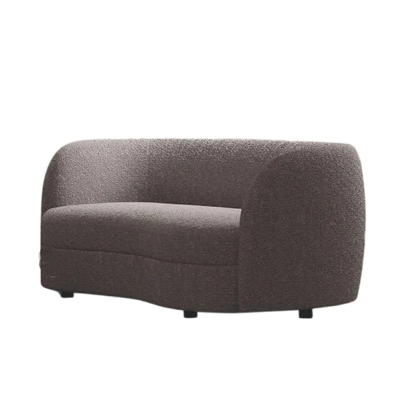 Causeuse incurvée en forme de rein – Boucle gris anthracite, ressorts ensachés, 64,5 po de large