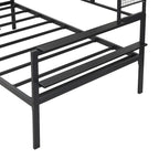 Lit de repos en métal avec bureau mobile, étagères et penderie