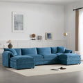 Canapé d'angle modulaire en chenille, ensemble de canapés capitonnés en forme de U