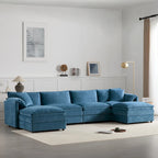 Canapé d'angle modulaire en chenille, ensemble de canapés capitonnés en forme de U