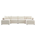 Canapé d'angle modulaire en chenille, ensemble de canapés capitonnés en forme de U