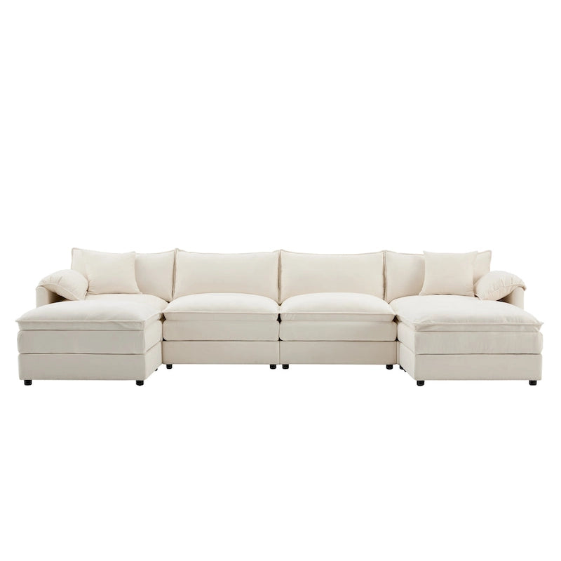 Canapé d'angle modulaire en chenille, ensemble de canapés capitonnés en forme de U
