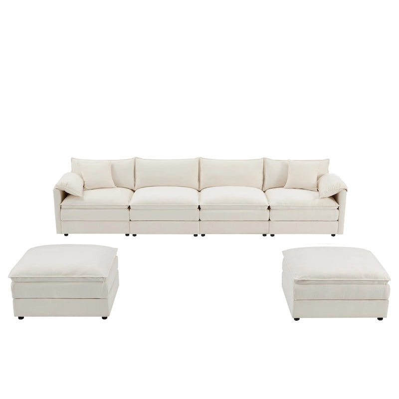 Canapé d'angle modulaire en chenille, ensemble de canapés capitonnés en forme de U