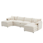 Canapé d'angle modulaire en chenille, ensemble de canapés capitonnés en forme de U