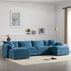 Canapé d'angle modulaire en chenille, ensemble de canapés capitonnés en forme de U