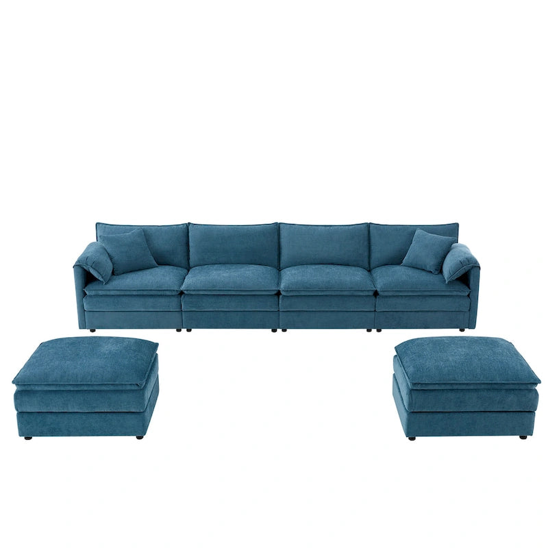 Canapé d'angle modulaire en chenille, ensemble de canapés capitonnés en forme de U
