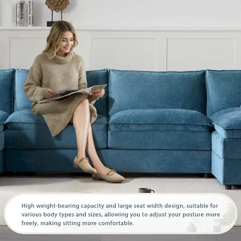 Canapé d'angle modulaire en chenille, ensemble de canapés capitonnés en forme de U