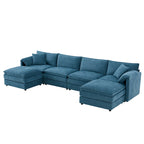 Canapé d'angle modulaire en chenille, ensemble de canapés capitonnés en forme de U