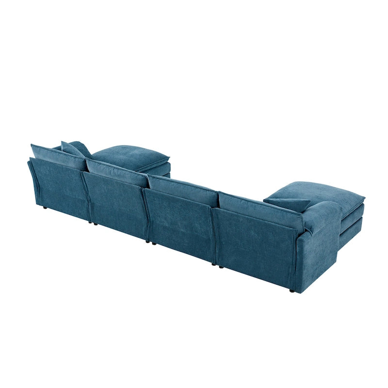 Canapé d'angle modulaire en chenille, ensemble de canapés capitonnés en forme de U