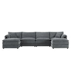 Canapé d'angle modulaire en chenille, ensemble de canapés capitonnés en forme de U