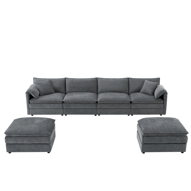 Canapé d'angle modulaire en chenille, ensemble de canapés capitonnés en forme de U