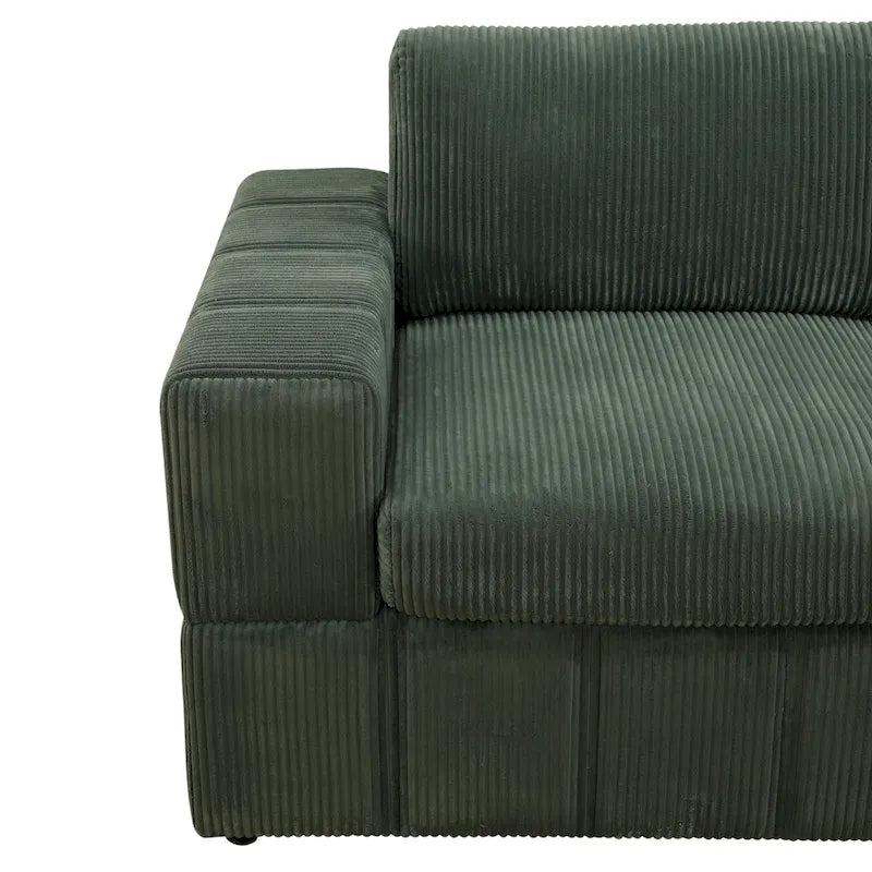 Grand canapé d'angle modulaire réversible 7 pièces de 330 cm de large avec ottomane