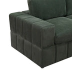 Grand canapé d'angle modulaire réversible 7 pièces de 330 cm de large avec ottomane