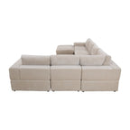 Grand canapé d'angle modulaire réversible 7 pièces de 330 cm de large avec ottomane