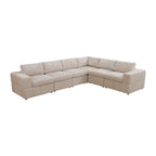Grand canapé d'angle modulaire réversible 7 pièces de 330 cm de large avec ottomane