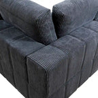 Grand canapé d'angle modulaire réversible 7 pièces de 330 cm de large avec ottomane