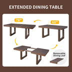 Ensemble de salle à manger extensible 5 pièces, table de ferme extensible avec rallonge de 45,7 cm