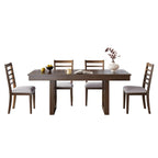 Ensemble de salle à manger extensible 5 pièces, table de ferme extensible avec rallonge de 45,7 cm