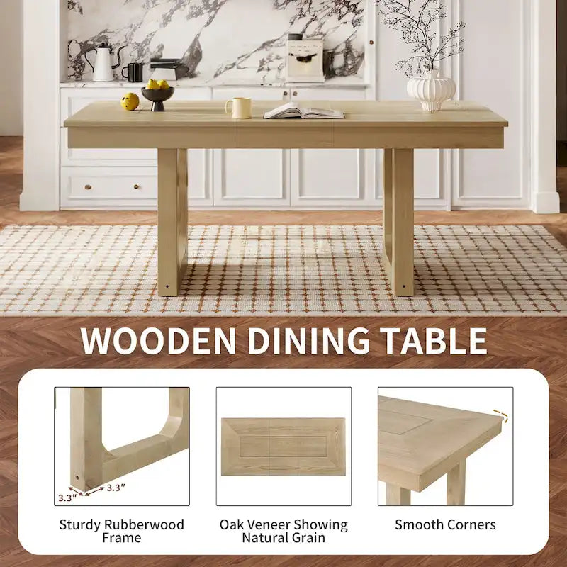 Ensemble de salle à manger extensible 5 pièces, table de ferme extensible avec rallonge de 45,7 cm
