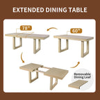 Ensemble de salle à manger extensible 5 pièces, table de ferme extensible avec rallonge de 45,7 cm
