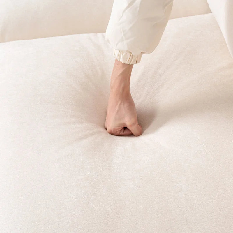 Canapé sectionnel modulaire en similicoton de 93,31 po avec pouf amovible, cadre en bois massif et coussins en mousse haute résilience