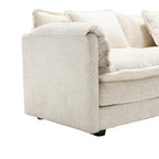 Canapé d'angle 4 places beige 112.2 en tissu bouclé moderne avec coussins amovibles et accoudoirs détachables