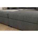 Canapé d'angle modulable 4 places en U gris 123 avec poufs de rangement, facile à monter et à transporter