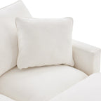 Canapé sectionnel modulaire chenille 4 places blanc 84 avec coussins amovibles et 2 oreillers, parfait pour les petits espaces