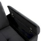 Canapé d'angle convertible 5 places en L 84,75 po avec pouf de rangement, rangement de bras dissimulé et chargement USB pour salon