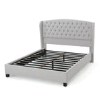 Lit plateforme moderne capitonné de taille King avec tête de lit capitonnée
