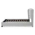 Lit plateforme moderne capitonné de taille King avec tête de lit capitonnée