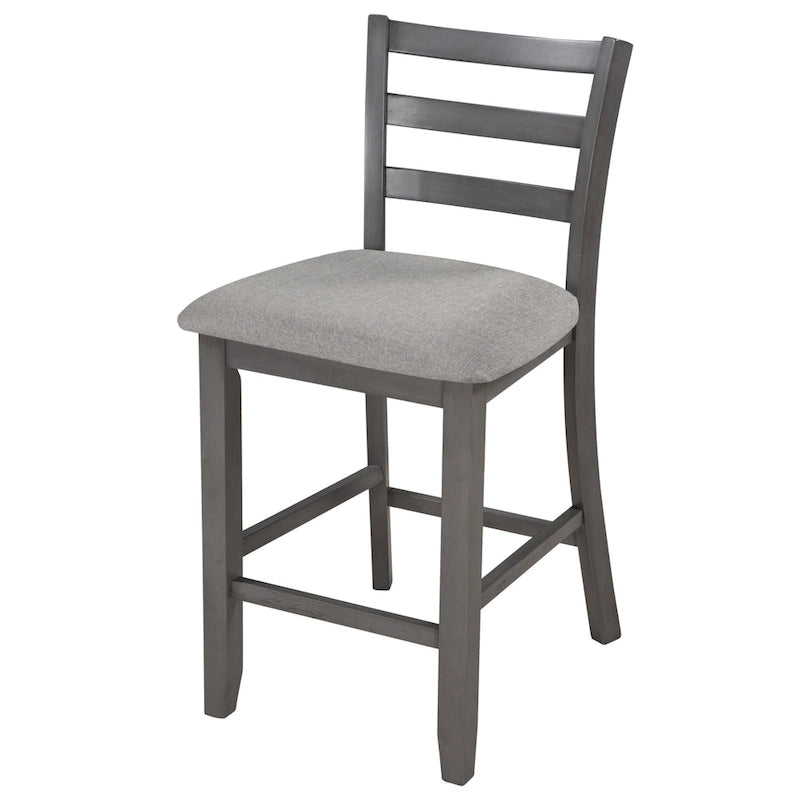 Ensemble de table à manger en bois de 5 pièces à hauteur de comptoir avec 4 chaises et rangement