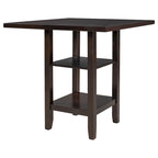 Ensemble de table à manger en bois de 5 pièces à hauteur de comptoir avec 4 chaises et rangement