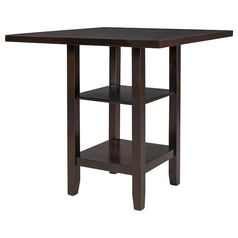 Ensemble de table à manger en bois de 5 pièces à hauteur de comptoir avec 4 chaises et rangement