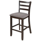 Ensemble de table à manger en bois de 5 pièces à hauteur de comptoir avec 4 chaises et rangement