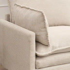 Canapé d'angle en velours 102 po avec pouf et oreillers lombaires