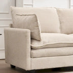 Canapé d'angle en velours 102 po avec pouf et oreillers lombaires