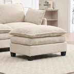 Canapé d'angle en velours 102 po avec pouf et oreillers lombaires